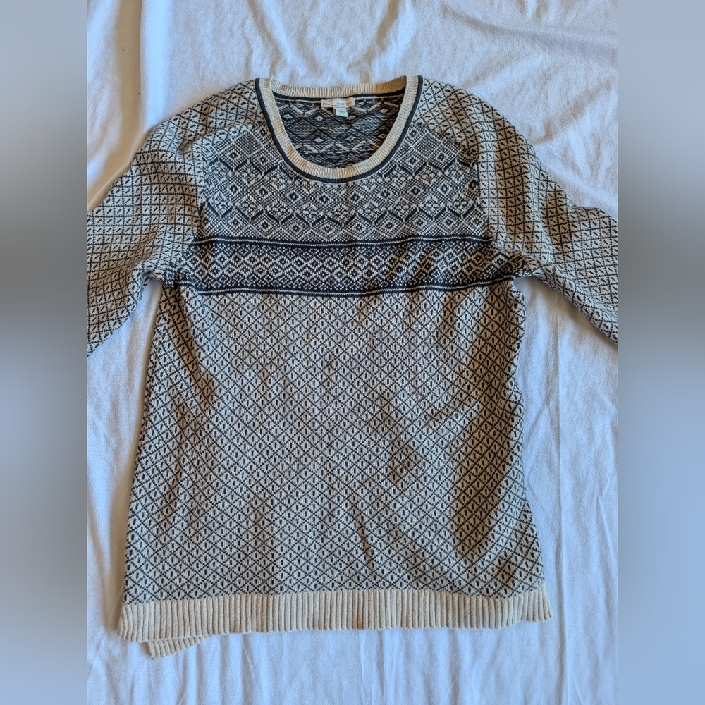 Gap Cozy Fair Isle Scandinavian Nordic Fisherman Crew Neck knit Sweater Sz Med